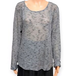 Extra Touch Black and White Striped Blouse